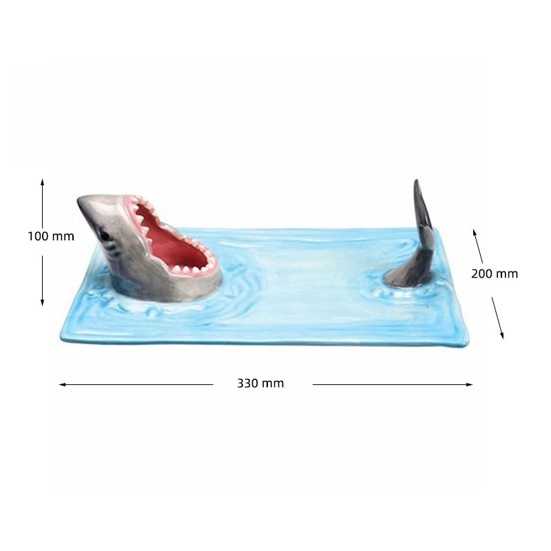 Internet Celebrity Seaside Shark Plaque céramique Dumpling Plate Repas Cuisine Décoration Sush