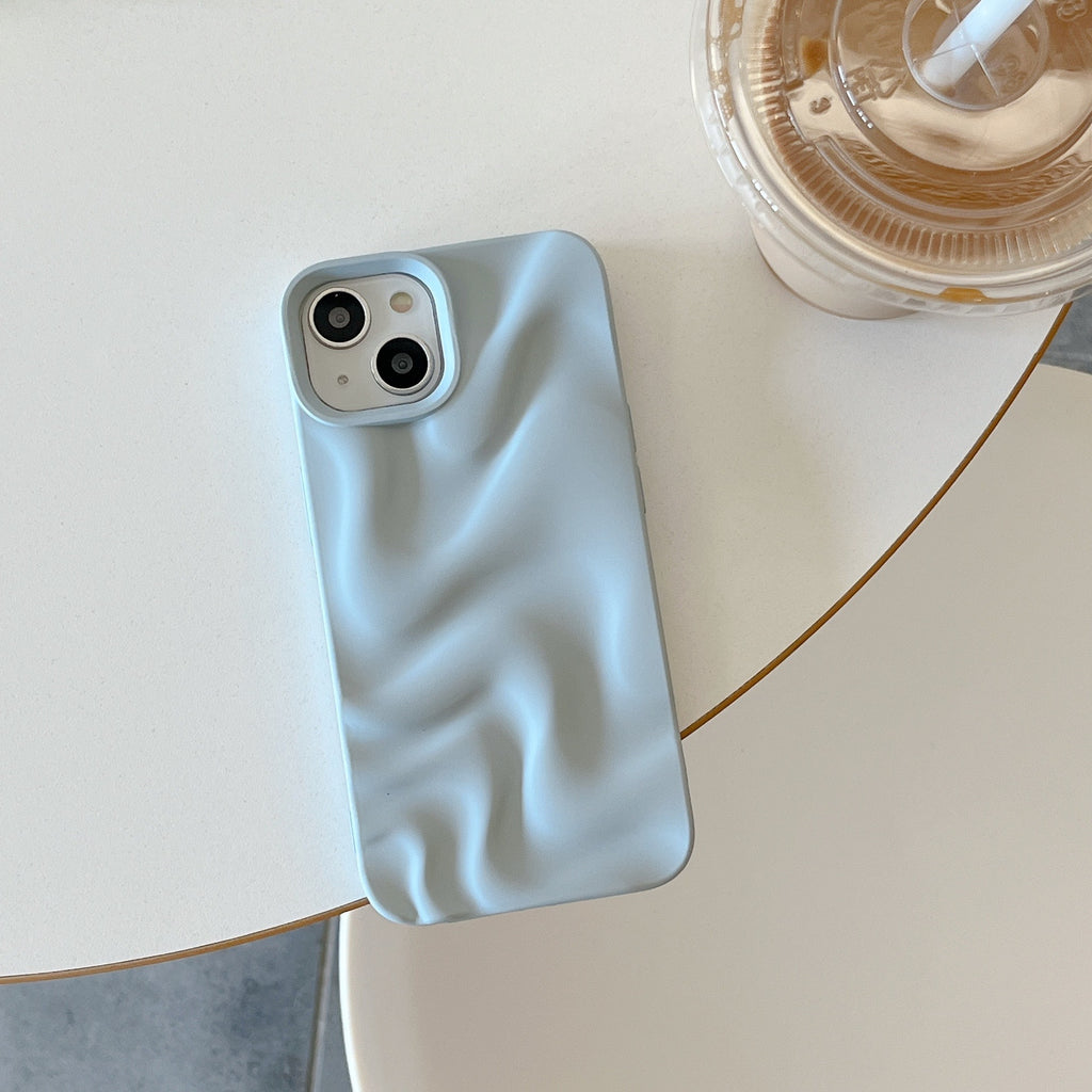 Ripple d'eau plissé Couleur solide Electroplaté Drop-résistant Soft Shell