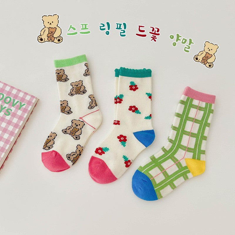 Chaussettes colorées de 3 paires à point d'onde