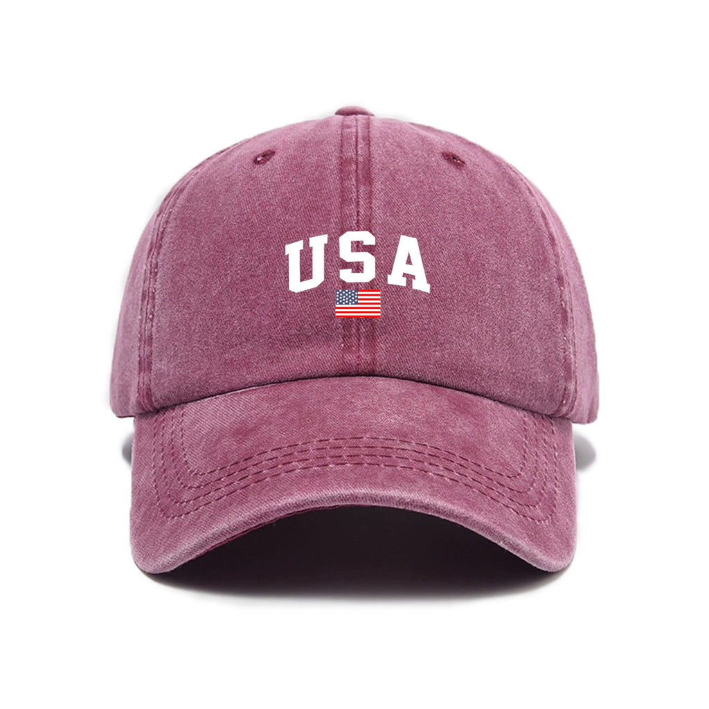 Imprimé lettre Lavé et décontraction Soft-crown Vintage Casquette de baseball