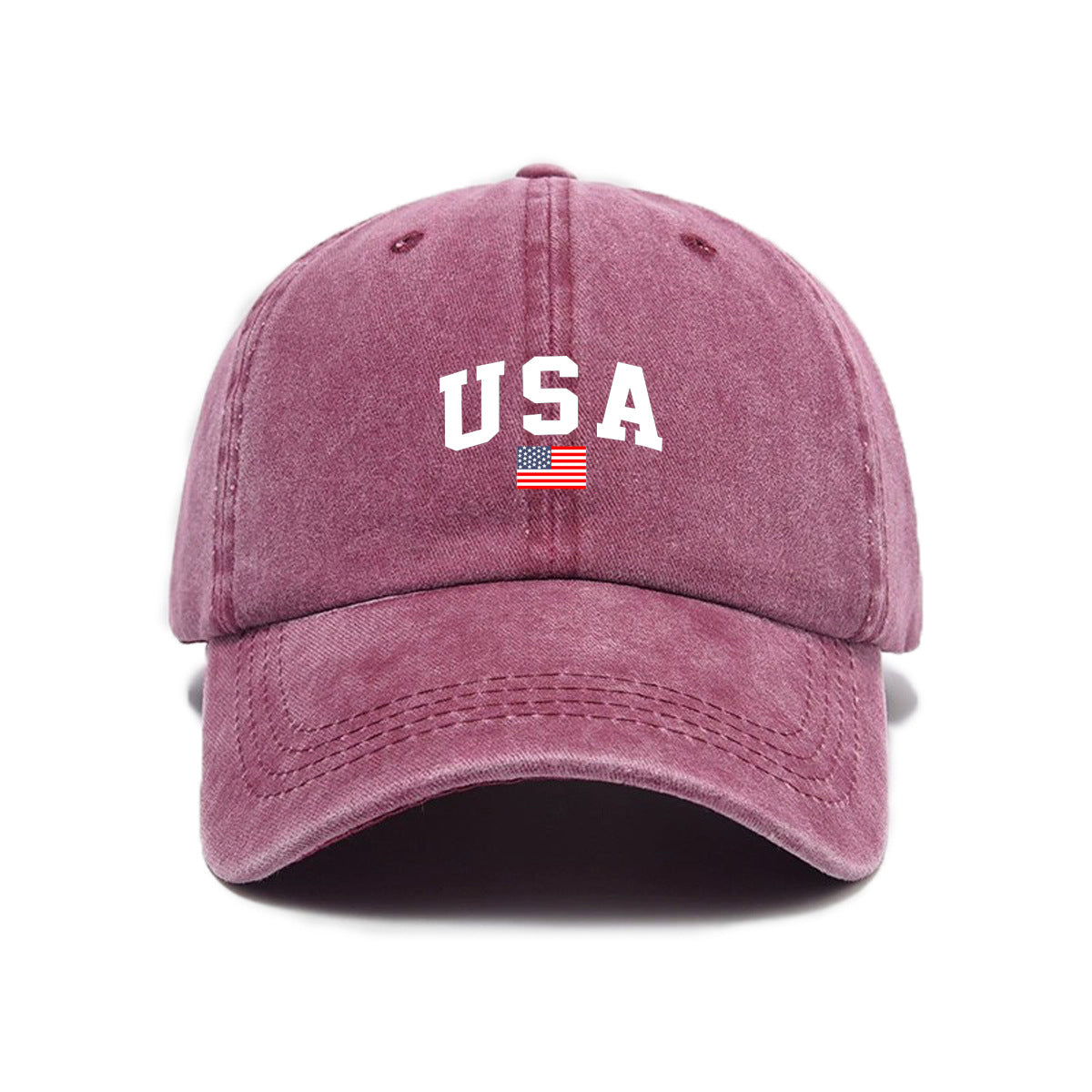 Imprimé lettre Lavé et décontraction Soft-crown Vintage Casquette de baseball