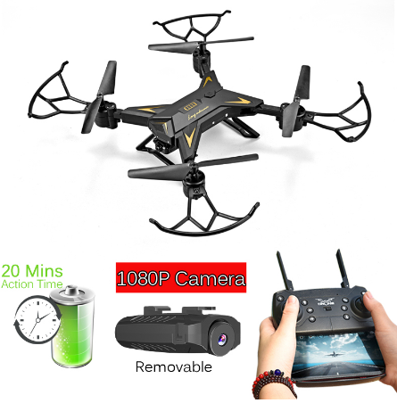 T-Rex RC Hélicoptère Drone avec caméra HD 1080P WIFI FPV Selfie Drone Professional pliable