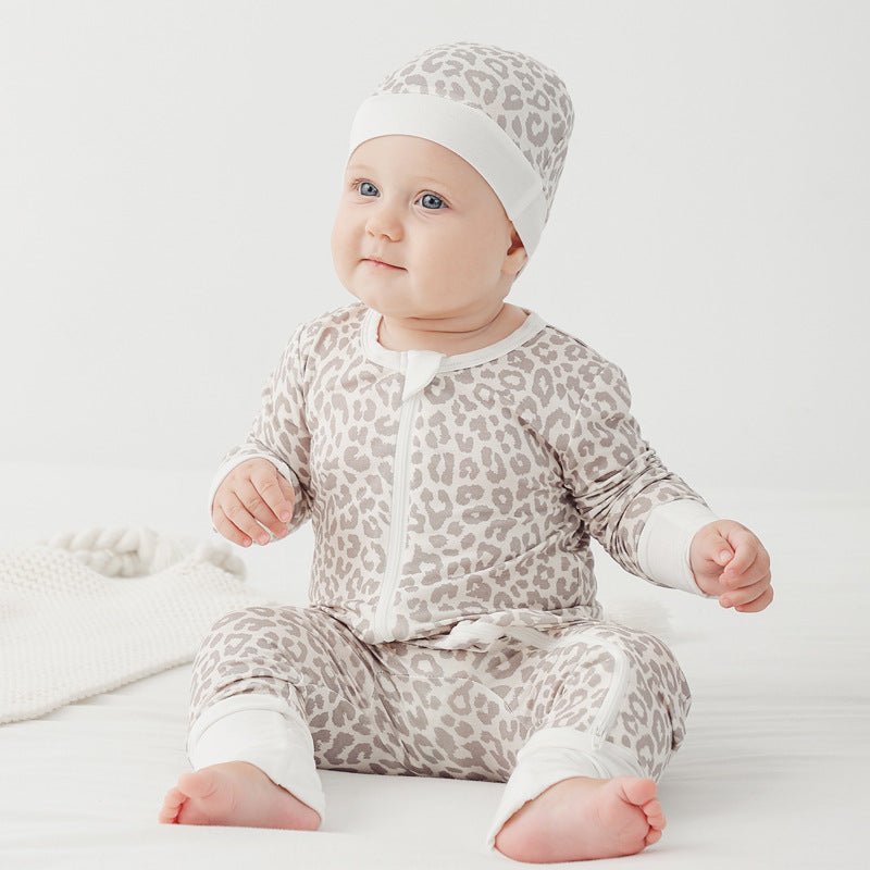 Jusheng Vêtements Commerce extérieur Bamboo Fibre de bébé combinaisons de saut au printemps et d'automne manches longues D