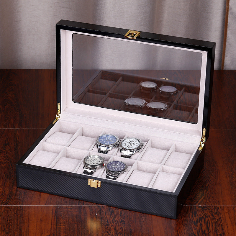 Montres de peinture au four Vernis Montres Display Boîte en bois