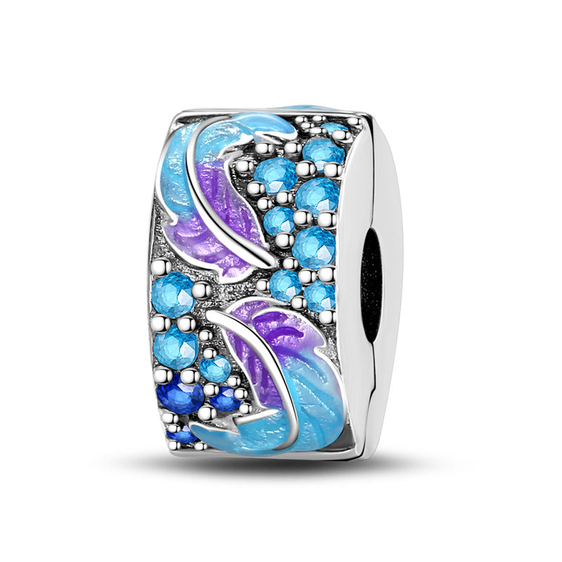 Argenté coloré Zircon Accent perles bracelet bricolage Charm
