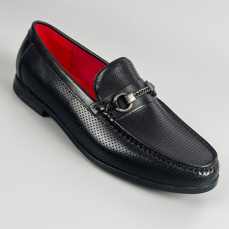 Chaussures en cuir casual d'affaires à la mode Chevalbit Buckle Design Summer Hollow-out Style