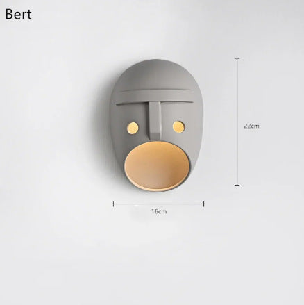 Personnalité Masque Lampe murale Lumière LED créative pour les chambres d'hôtes