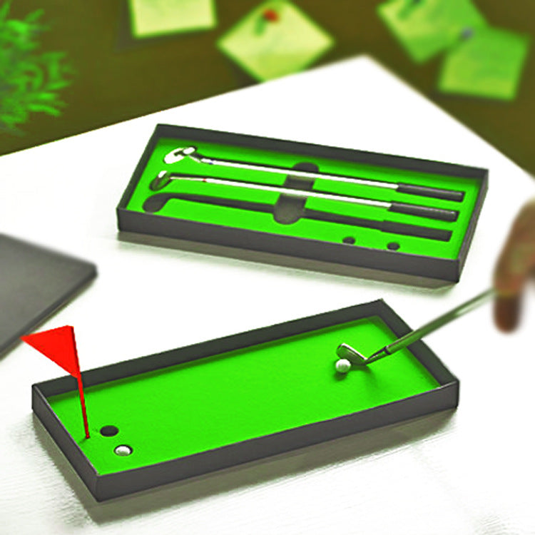 Mini de bureau Golf mettre Green Metal Club Ballpoint stylo ensemble