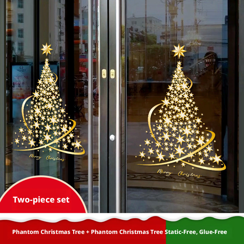 Arbre de Noël Sticker-Phantom Arbre de Noël [Adhésif électrostatique réutilisable]-1