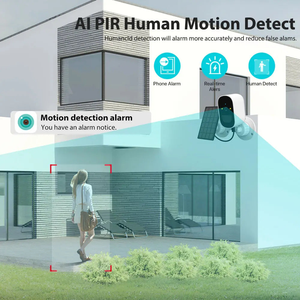 Caméra solaire de faible puissance moniteur ménage