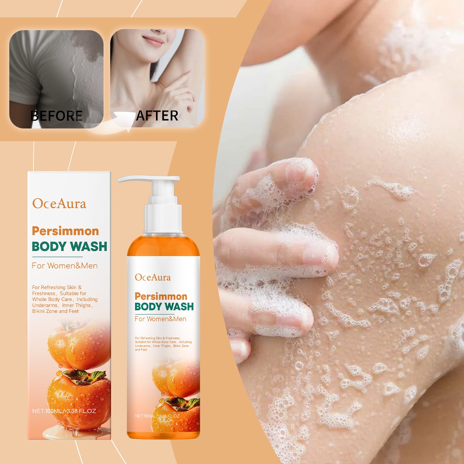 Gel douche désodorisant de Persimmon 1 0 0ml-boîte