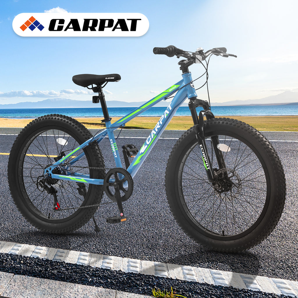 S24109 Élecony 24 pouces Fat Tire Bike Youth Full Shimano 7 vitesses VTT