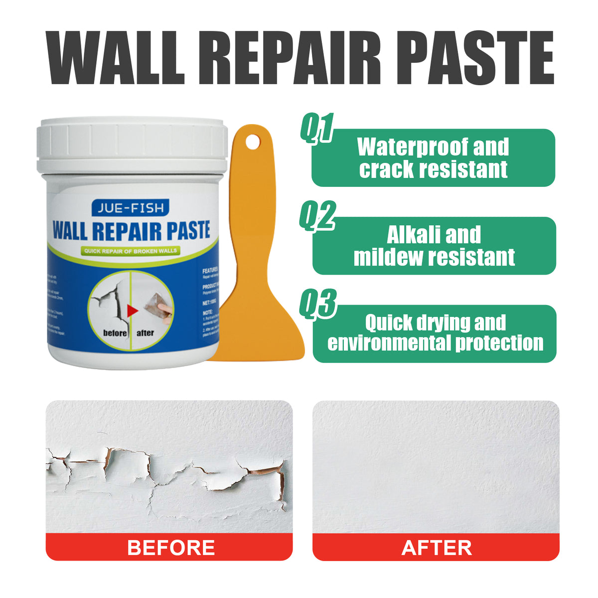 Pâte de réparation murale