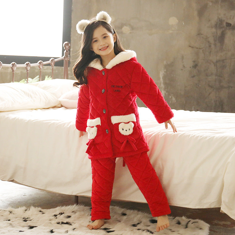 Enfants pyjama en polaire corail femmes