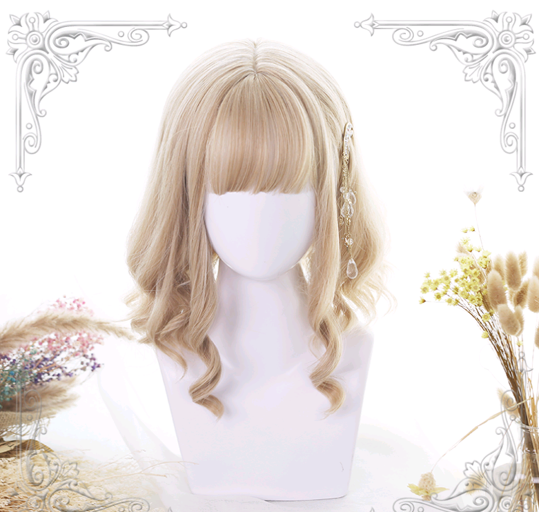 Lolita perruque cheveux courts Rouleau romain Lolita perruque cheveux bouclés