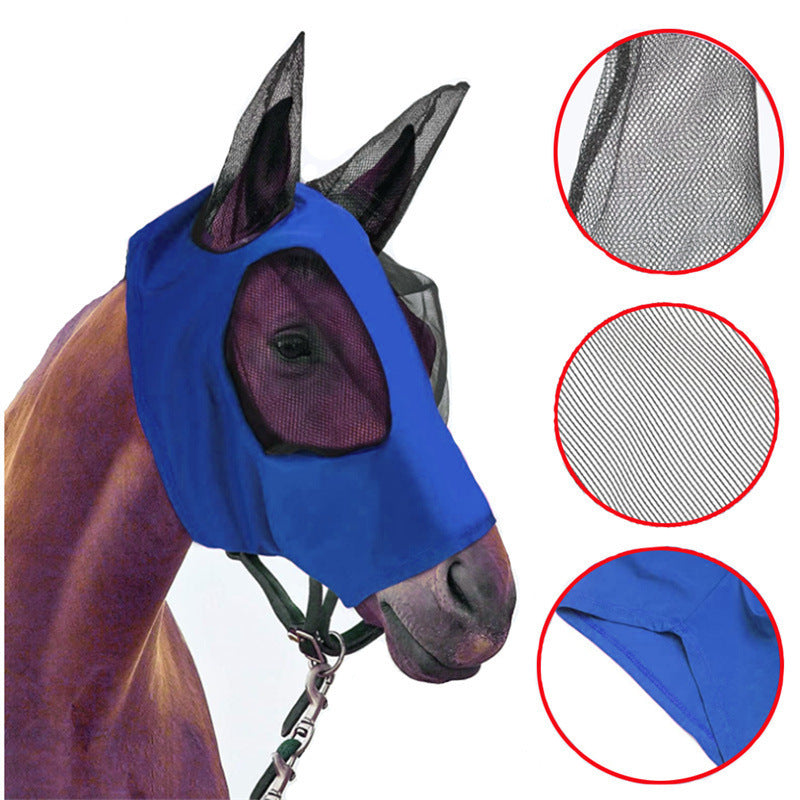 Masque de protection visage cheval respirant et élastique
