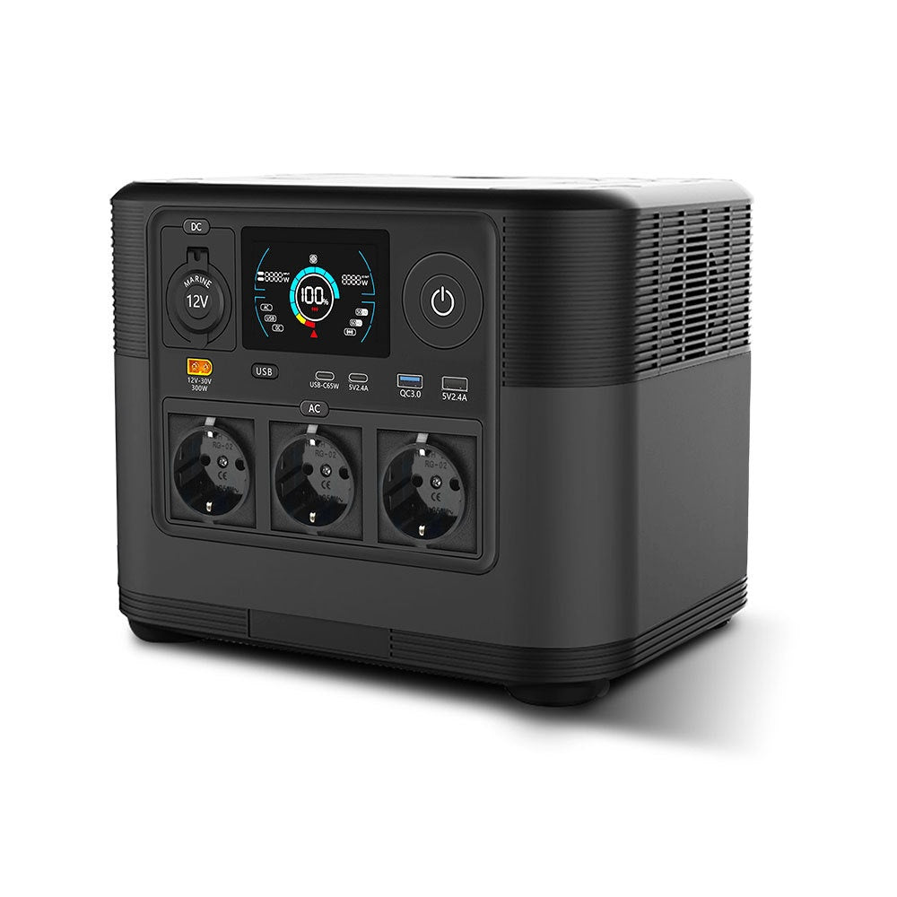 1800W Stockage d'énergie extérieure haute capacité Centrale portable LiFePO4