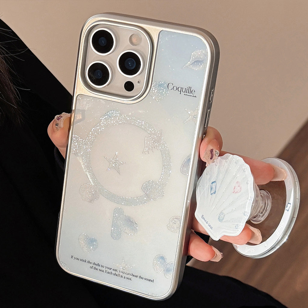Deosa Marine Shell Magnetic Suction Bracket Étui de téléphone tout compris