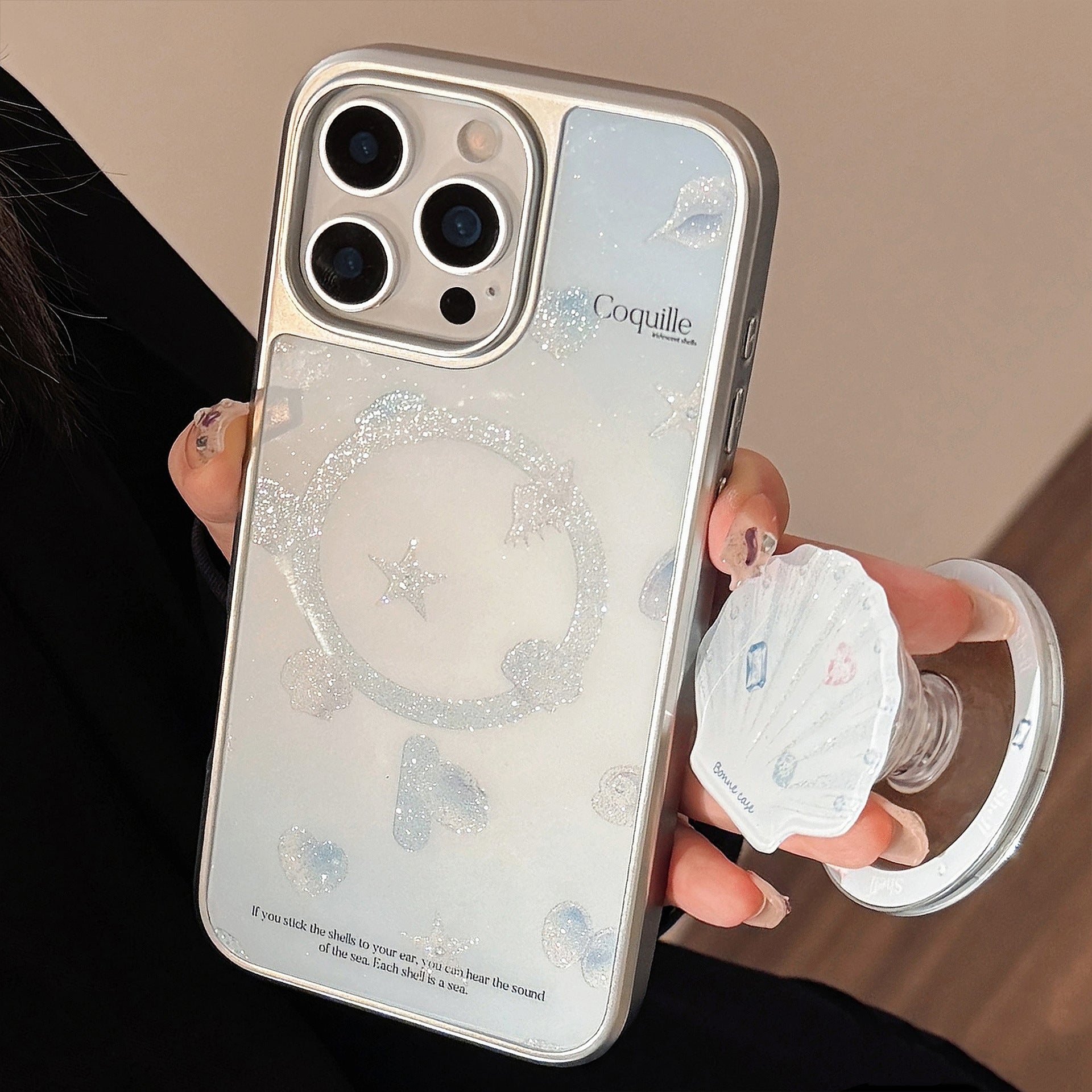 Deosa Marine Shell Magnetic Suction Bracket Étui de téléphone tout compris