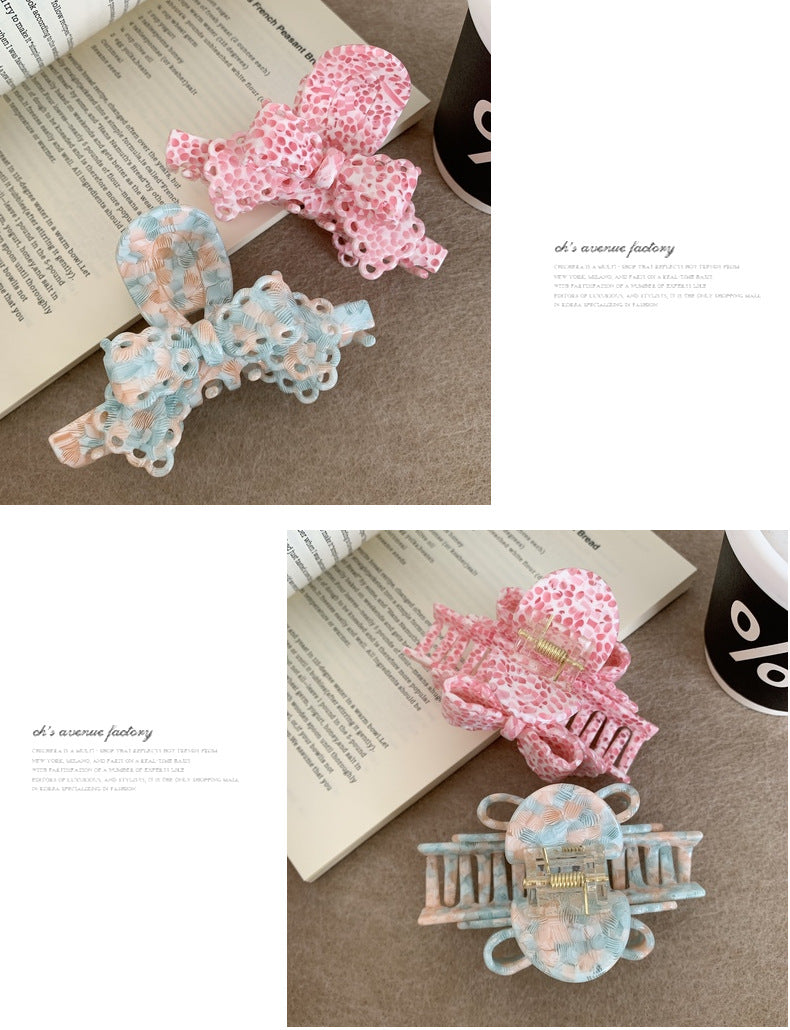 Acétate Dentelle Bow Barrettes Sweet Temperament Girl