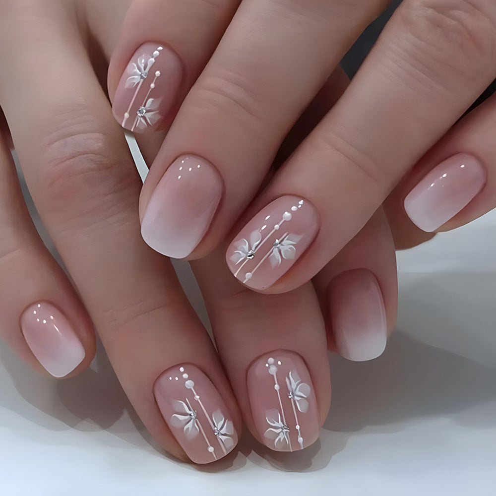 24 pièces de filet acrylique à pression carrée courte changement de couleur blanc Trimmings avec emb 3D