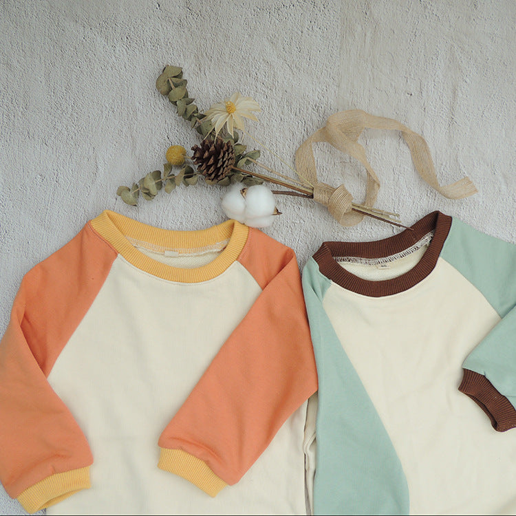 Couleur contrastée Raglan Petit sweater Triangle Escalade