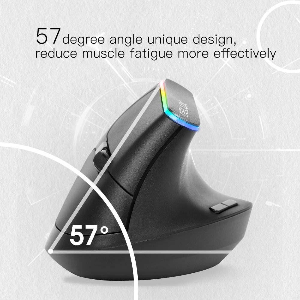 Couleur M618C RGB Vertical Wireless Ergonomic Hand-held Straight Mouse