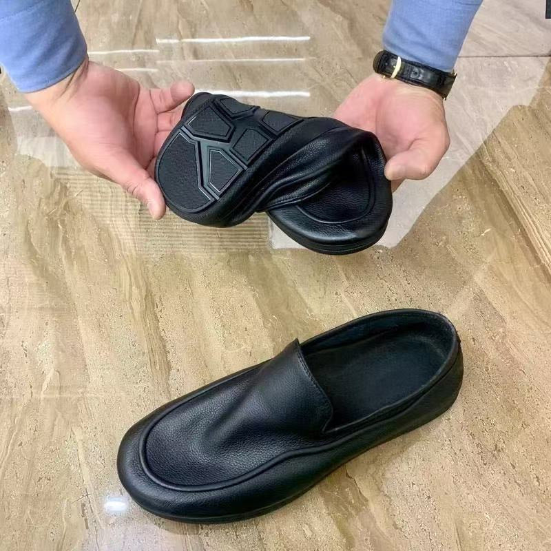 Souple-upper Casual Hommes Chaussures en cuir Style d'été