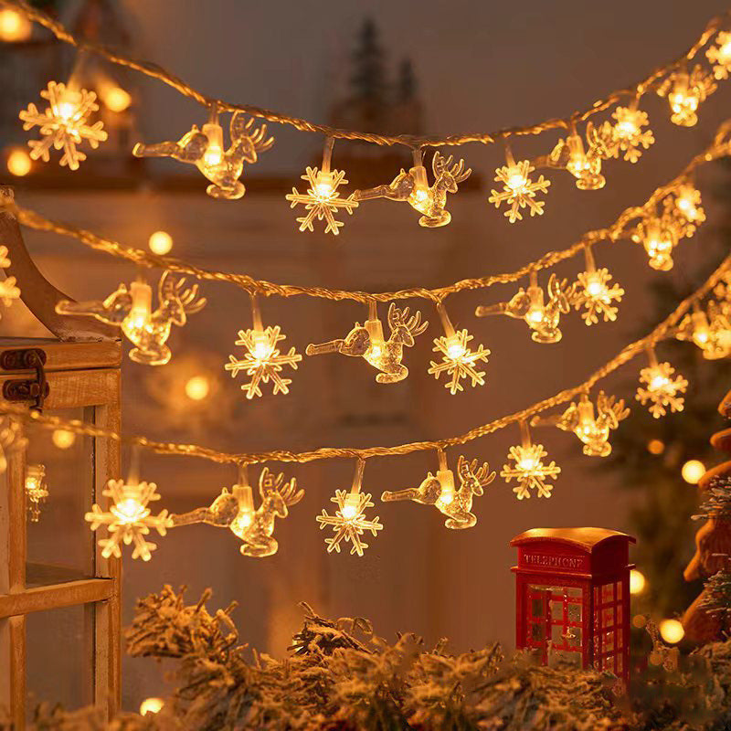 Led Elk Tree Christmas Tree Snowflake Star Light String