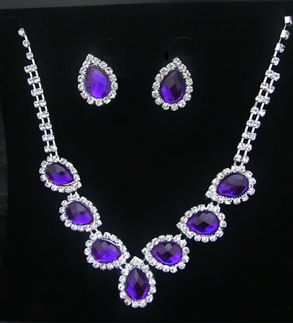 La Bijoux Mariée Couleur Boucles d'oreilles Diamant Collier ensemble de collier de mode peut être personnalisé
