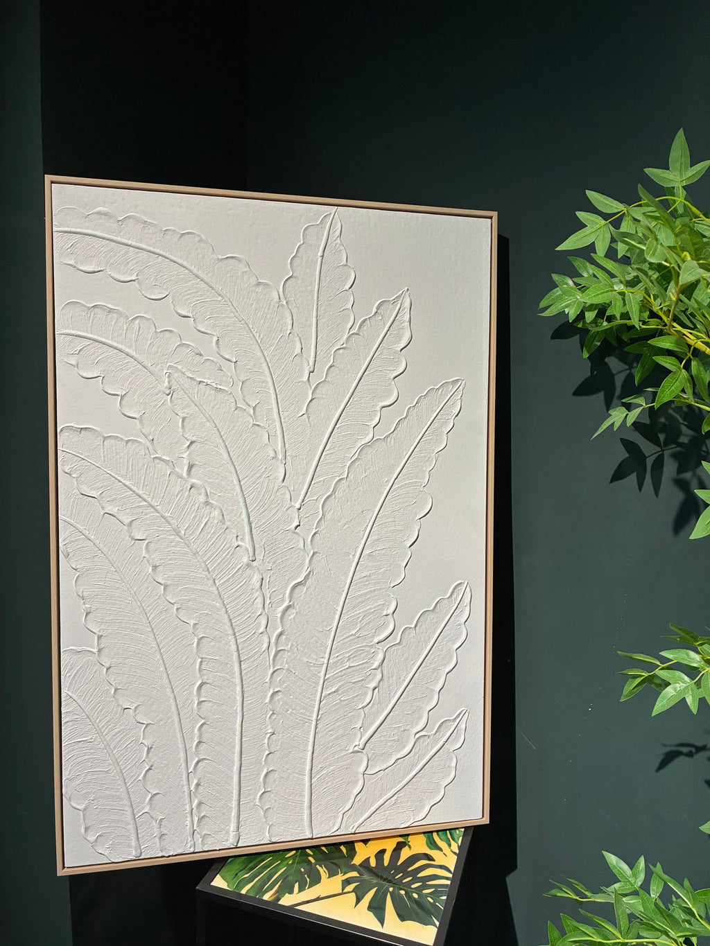 24x36 Art mural de feuille botanique encadrée