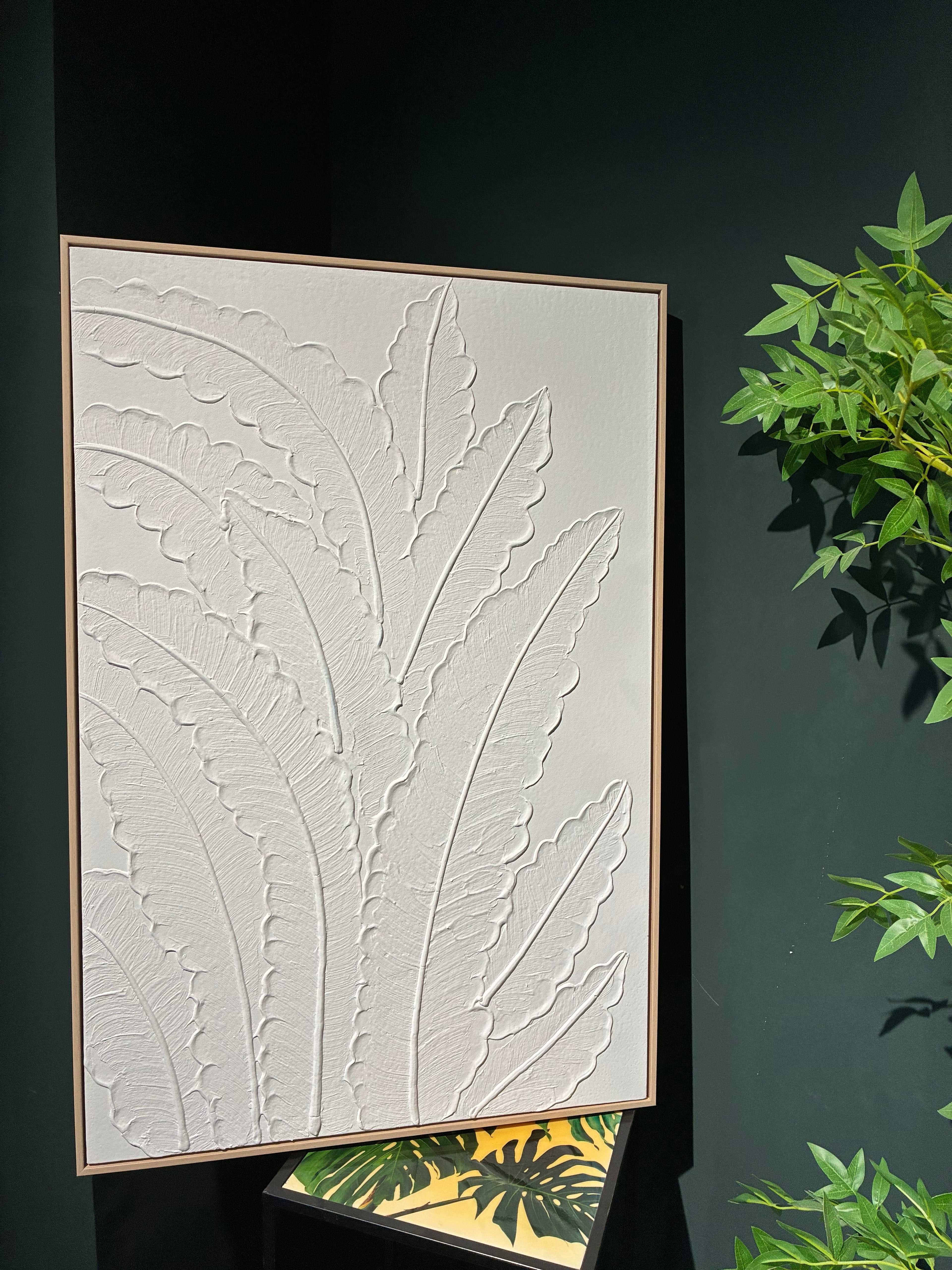 24x36 Art mural de feuille botanique encadrée