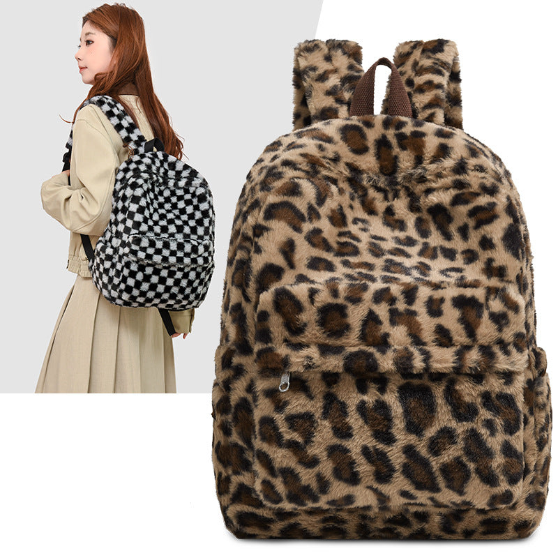 Sac à dos en peluche mignon nouveau style sac scolaire