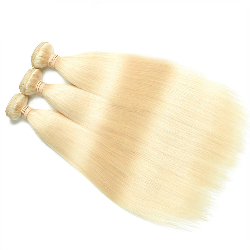 Blond droit vague humain vrai cheveux dorés