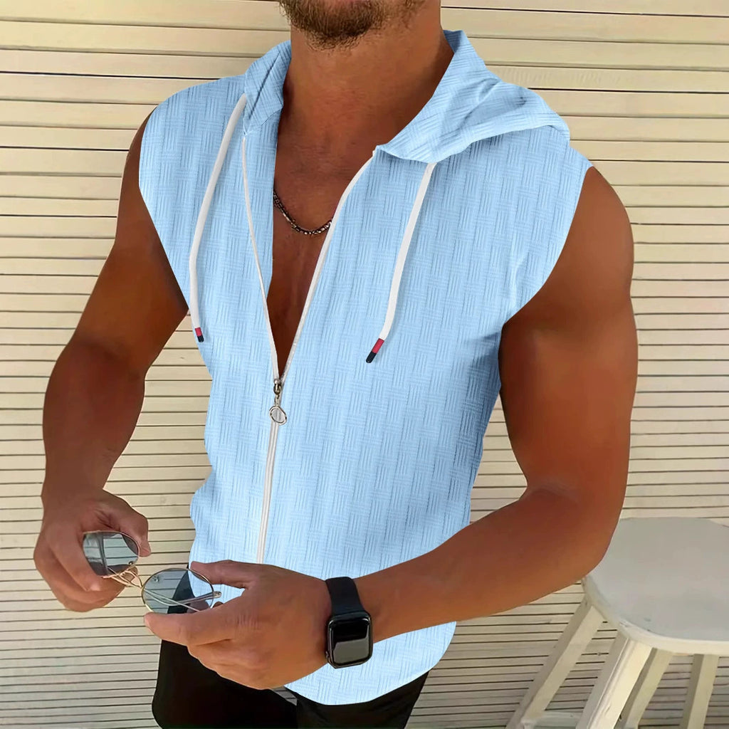 Cardigan zippé sans manches élégant pour hommes