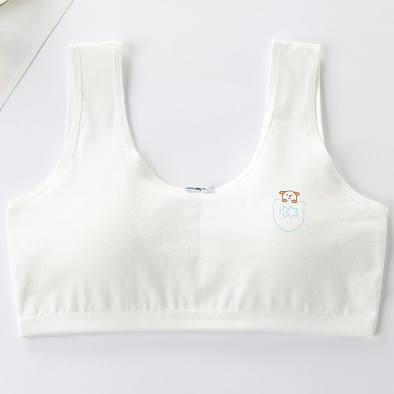 Veste d'étudiante primaire Femelle Junior High Girl Lycée Sous-vêtements Pure coton Bra