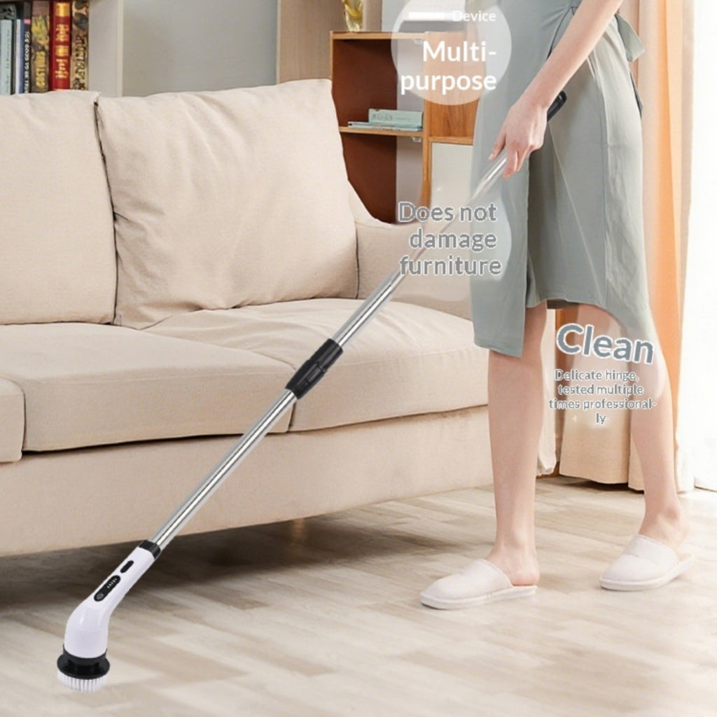 Multifunction Electric Cleaning Brush with Adjustable Length for Bathroom Glass