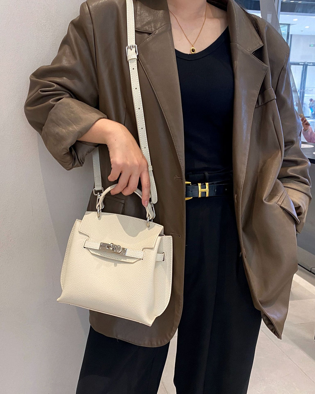 OEM-ODM Customisable TOGO Top-couche Cowhide Kelly Sac
