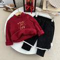 Set de sweatshirts d'hiver Ligné de polaires d'hiver Thickened One-Piece polaire bébé Coréen-Style faux deux-P