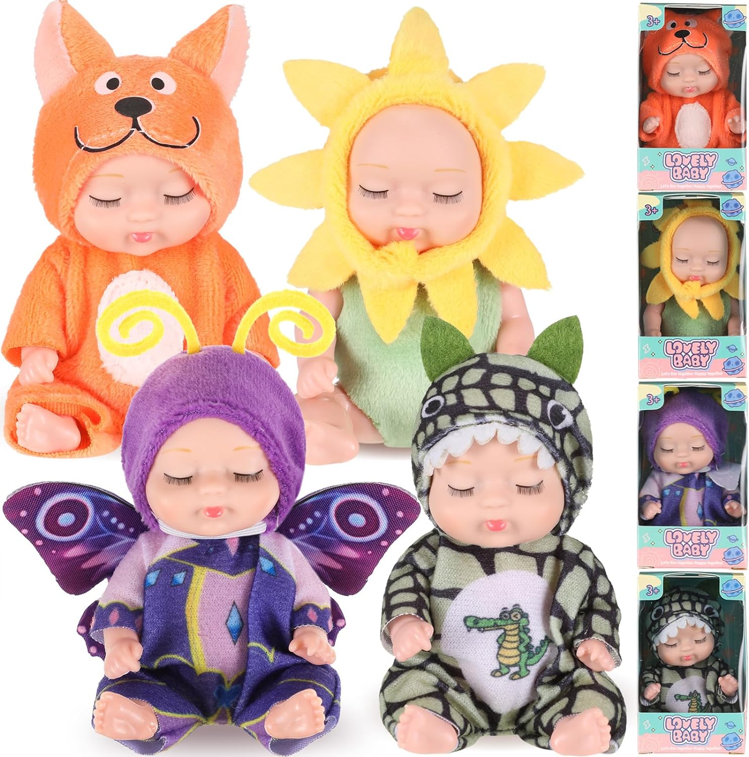6 Nouvellement amélioré Dormant Poupées Poupées Jouet de filles Boîte Cadeau Set Adorable Princesse Figurines