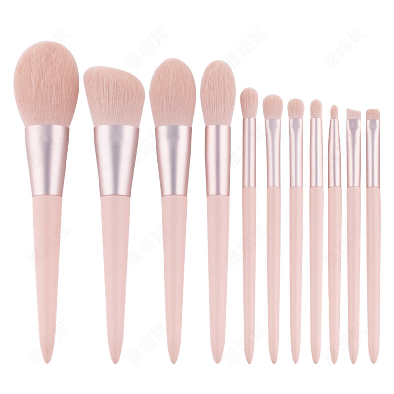 Poignée bleu clair maquillage doux doux cheveux Fondation Eye Shadow Brush