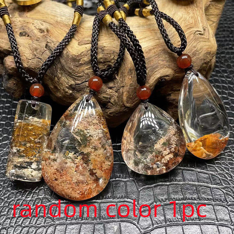 Collier pendentif en cristal transparent en sweater complet