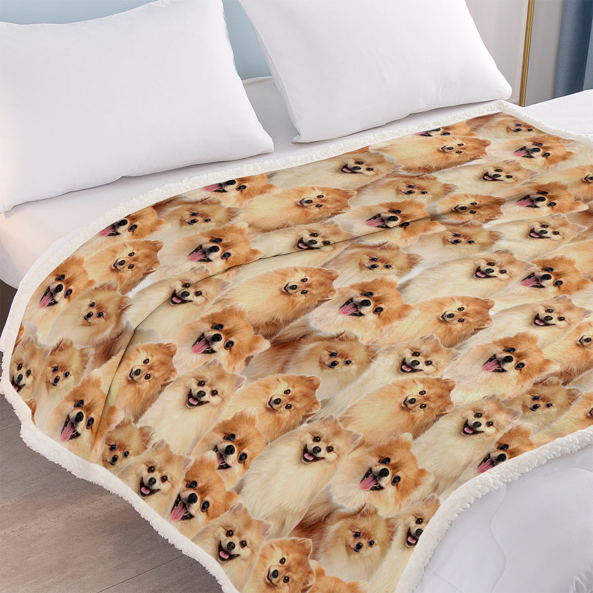 Pattern Poméranie Flèche Blanket filles Brown Sherpa Blanket mignon chien animal léger W