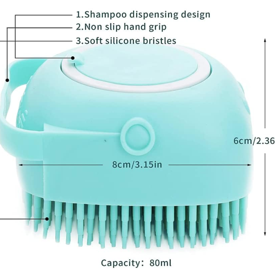 Pet Bath Brush Massager Puppy Dog Cat Grooming Soft Cleaning