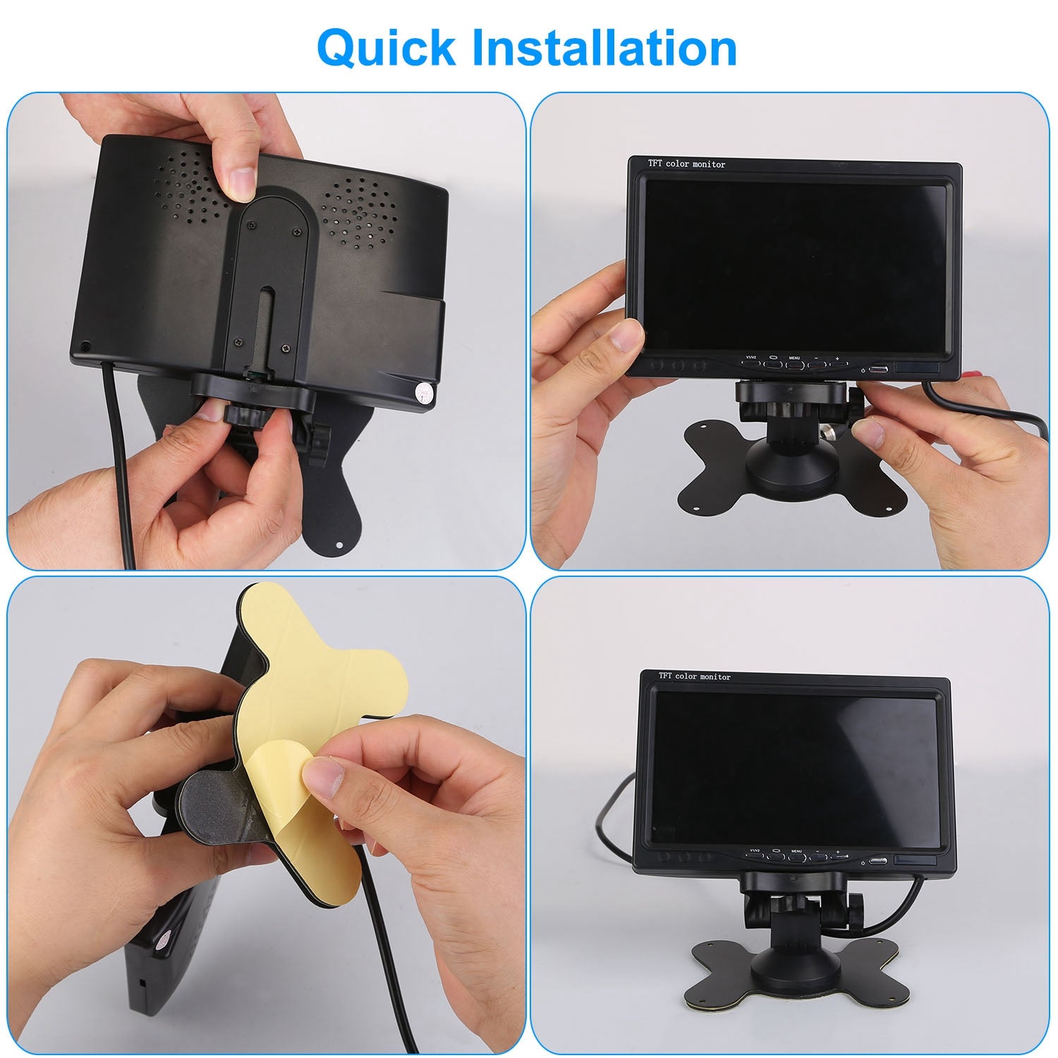 Caméra de sauvegarde d'écran 1Pc 7In Kit de moniteur de vision arrière du véhicule IP67