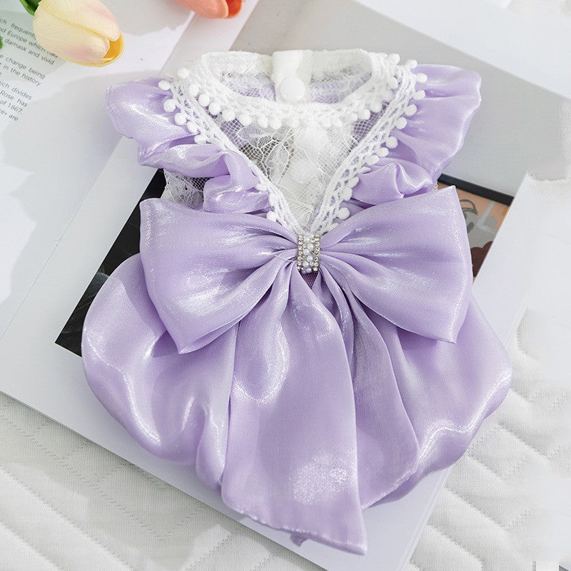 Vêtements de chat Princesse style Sparkly Big Bow Robe