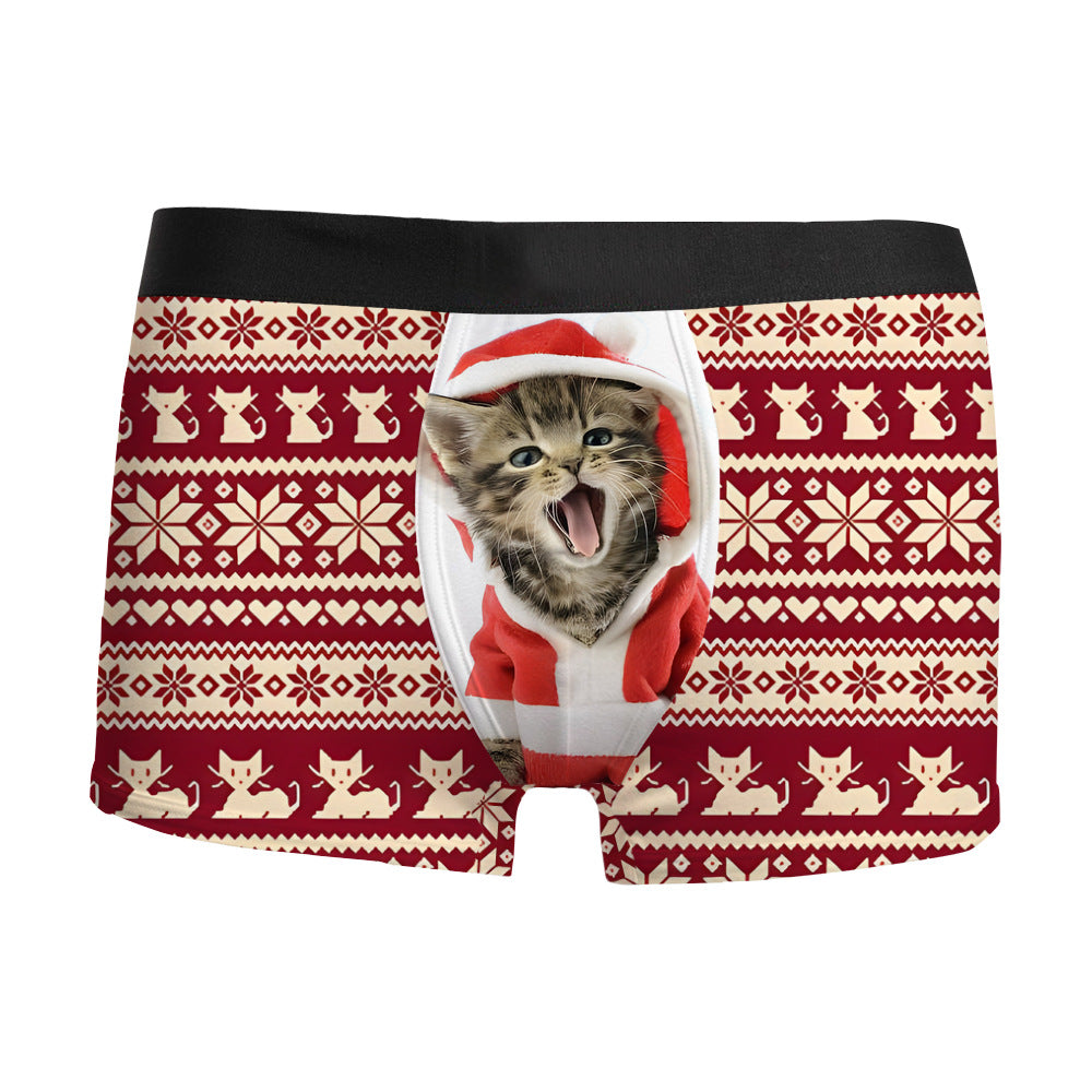 Sous-vêtements homme imprimé 3D de Noël respirant