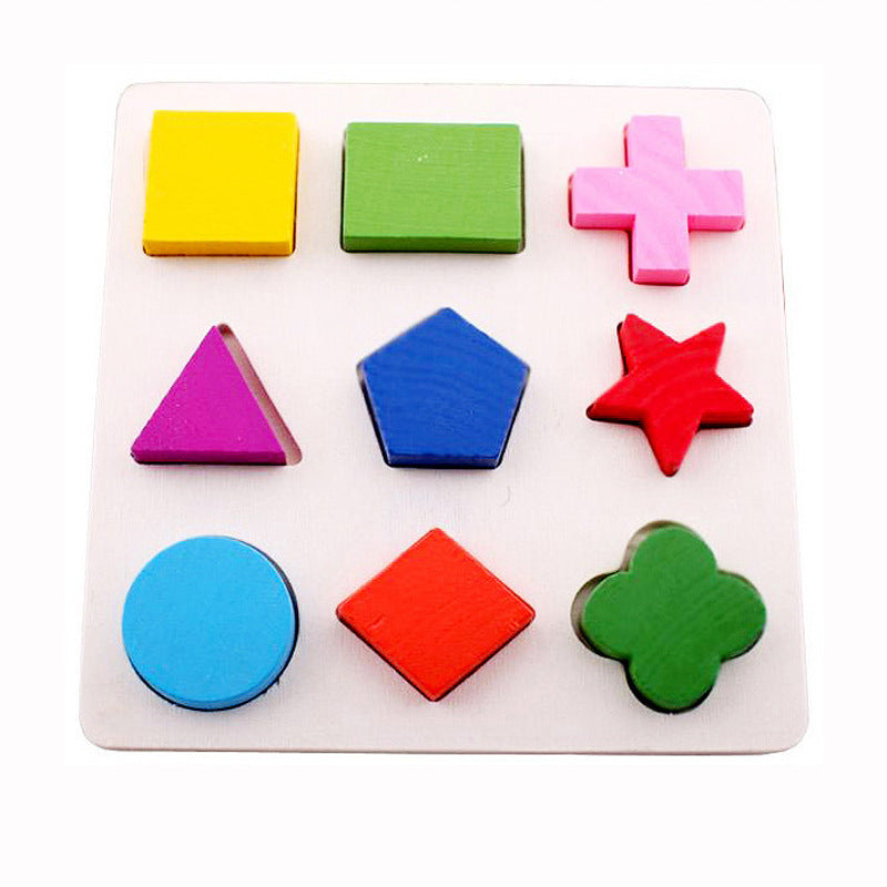 Conseil de reconnaissance de la forme des enfants Jouets éducatifs Montessori Puzzle Equal Points 3D Puzz