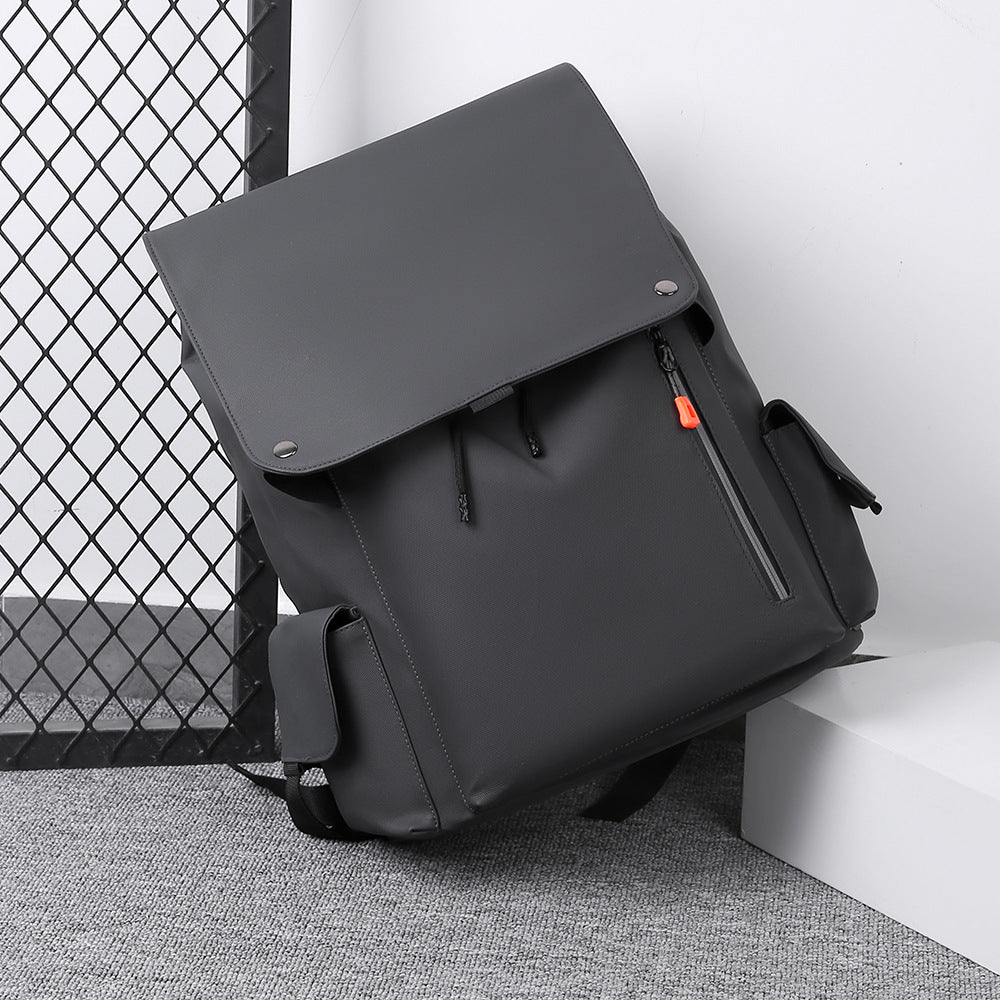 Sac à dos en cuir laminé de grande capacité pour hommes