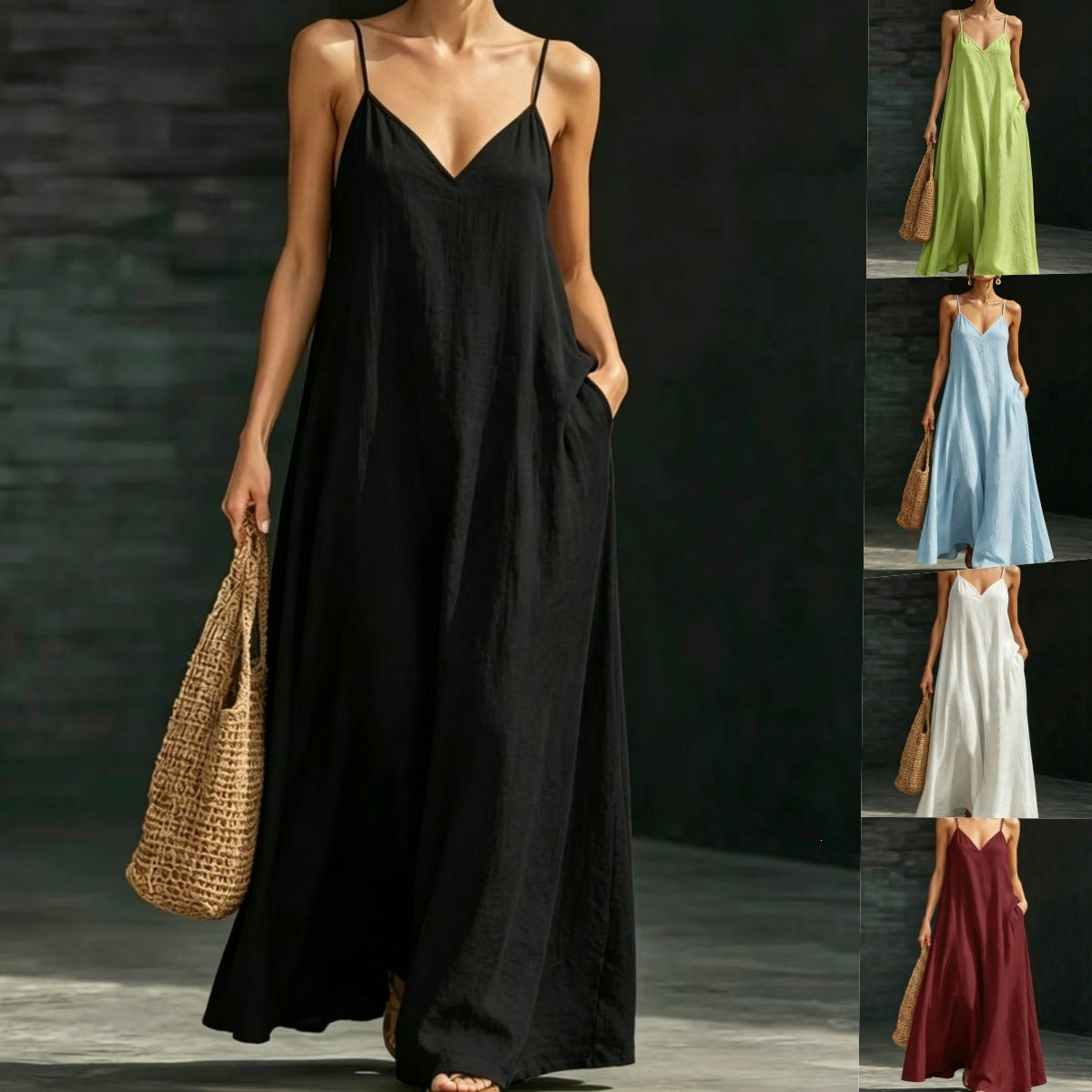 Summer Arrival V-Neck Bracelet Maxi Dress